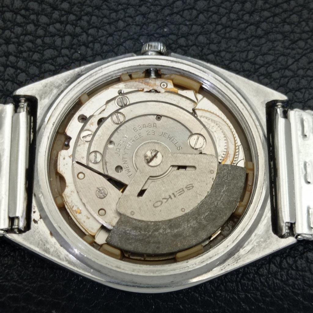 SEIKO 5 AUTOMATIC JAPAN 6349A MENS VINTAGE YELLOW COLOR DIAL WATCH a702733-1 R210-a702733