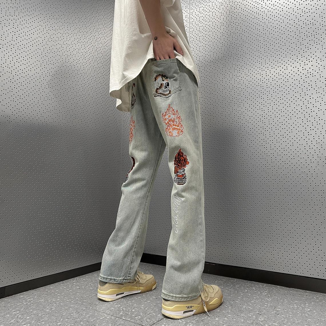 JYL Men s Straight Jeans Niche Spring American Vibe High-Street Denim M