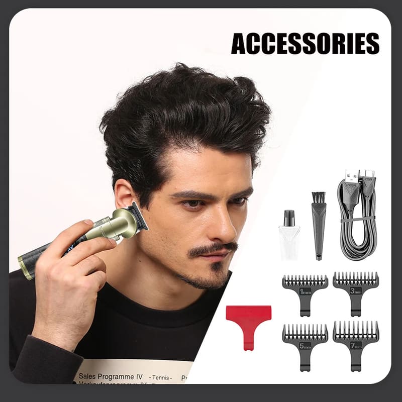 2026 VGR V-296 Professional Retro New Hair Clipper with LCD Digital Display Metal Body Engraving Men's Special Electric Hair Clipper Beard Trimming