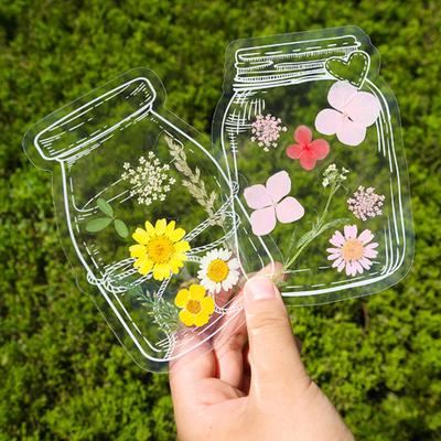 20 szt. DIY przezroczyste suszone kwiaty zakładki ręcznie robione przezroczyste prasowane kwiaty zakładki do robienia zestaw dla kobiet