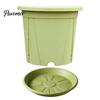 Breathable Resin Plant Pots Flowerpot with Drainage Holes And Saucer, Pot for Indoor Outdoor Self Draining Nursery Plants, Lightweight Thickened