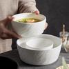 Frosted Rock Pattern Ceramic Rice Bowl Soup Bowl Noodle Bowl Bowl Flat Bottom Straight Edge Bowl Commercial Tableware Heat-Resistant