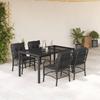 VidaXL 5-Piece Garden Dining Set with Cushions, Patio Table and Chairs, Outdoor Furniture Terrace, Modern, 3212026