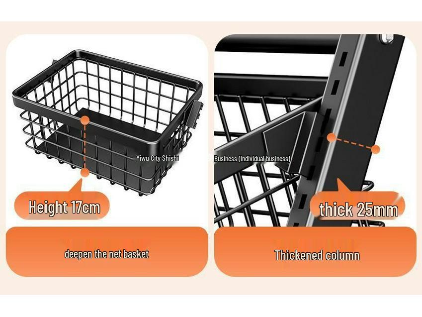 Estante de Armazenamento Multicamadas para Cozinha e Sala de Estar com Rodas para Legumes, Frutas, Louças e Lanches
