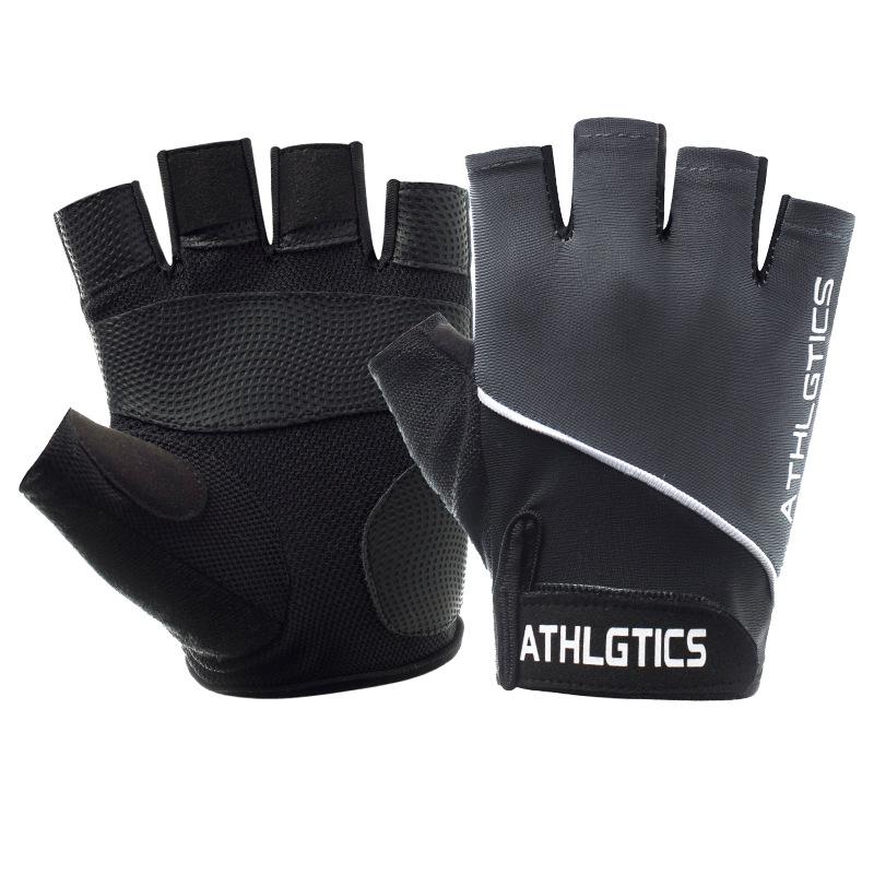 

Спортивные фитнес-перчатки мужские нескользящие с открытыми пальцами M серый