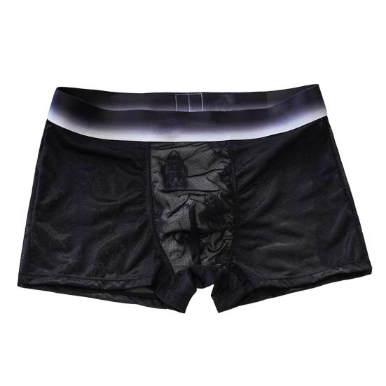 

Мужские трусы-боксеры, дышащие, сексуальные, сетчатые трусы с хлопковой промежностью, эластичные, тонкие, мужские трусы для повседневной носки 3XL