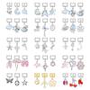 3Pcs/Set Brilliant Butterfly Moon Cherry Flowers Pendant Italian Charm Links Fit 9mm Stainless Steel Bracelet DIY Making Gift