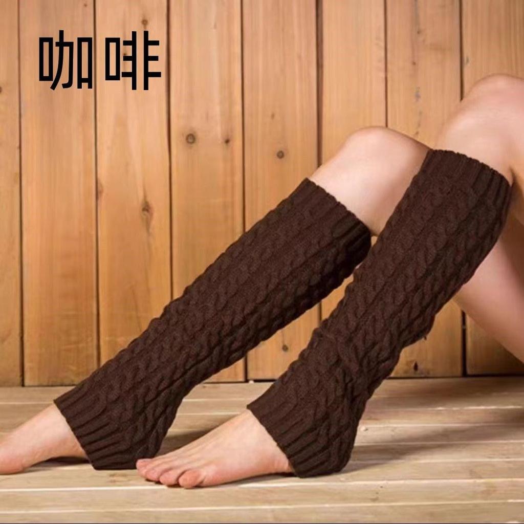 Winter Verdikt Warm Ademend Effen Patroon Beenwarmers Koreaanse Stijl Mode Dik Gebreid Dames Los Veelzijdig Slouch Sokken