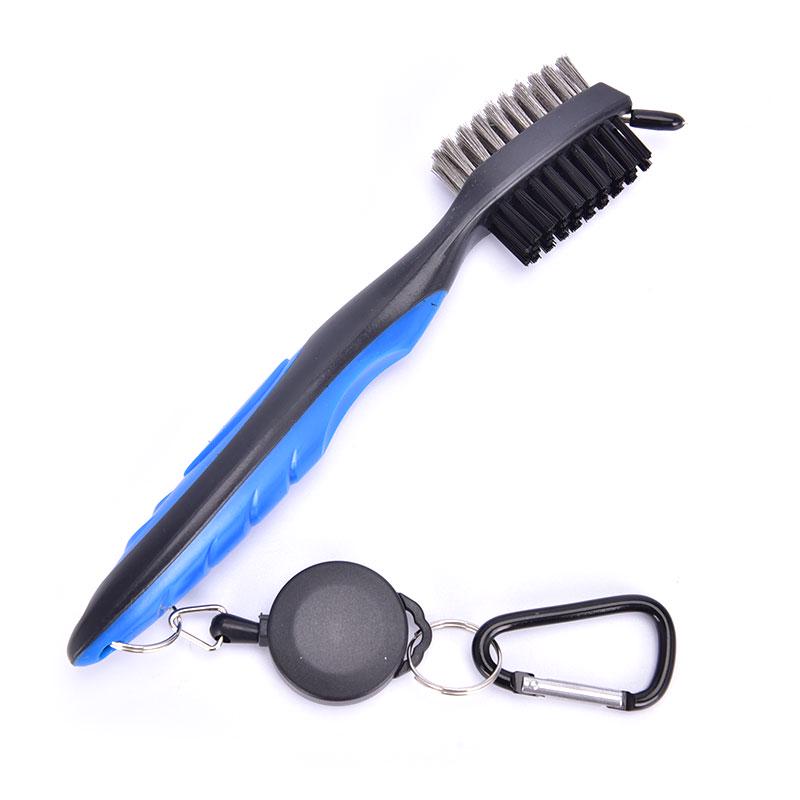 Golfo lazdų šepetys griovelių valymo šepetys 2 pusių golfo putterio pleišto kamuoliuko valymo rinkinys