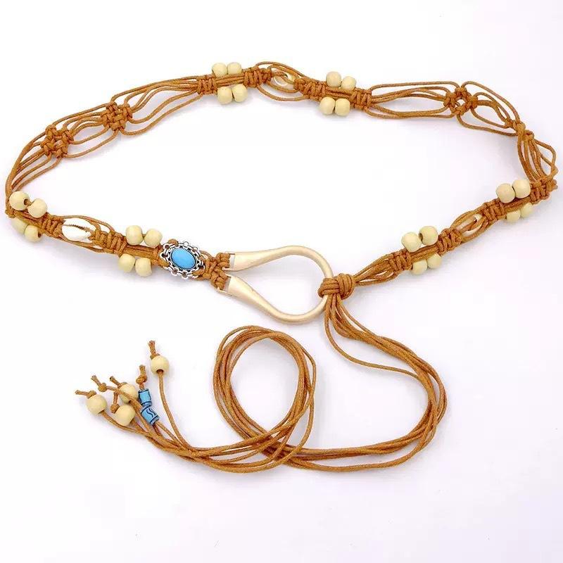Bohemian Waist Belt Alloy Buckle Shell Waist Chain Women Waist Rope Decoration Dress Accessories Waistband