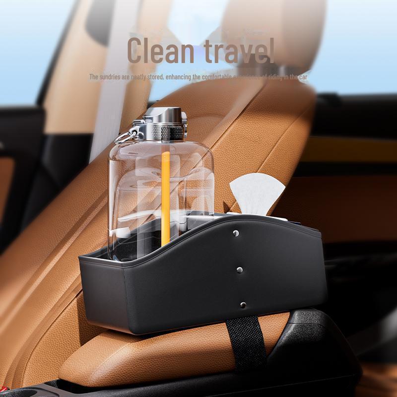 Multi-Function Car Armrest Storage and Tissue Box