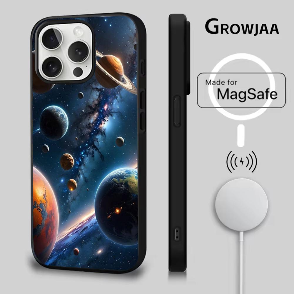 Saturn Solar System Phone Case For iPhone 16e,16,15,14,13,12,11,Plus,Pro,Max,Mini Magsafe Magnetic Wireless Charging