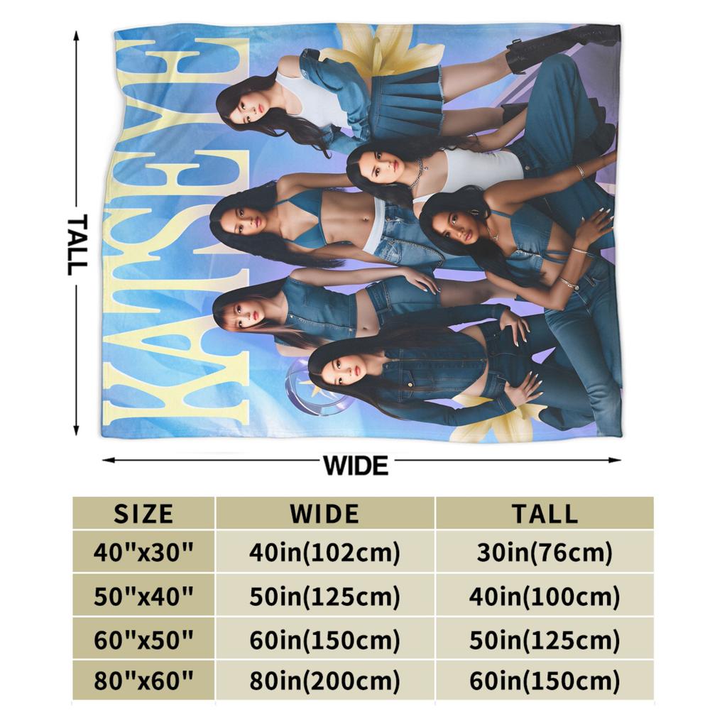 Super Warm Blankets Boy Girl Picnic Katseye Kpop Music Throw Blanket  Flannel Bedspread For Couch Chair Fluffy Sofa Bed Cover