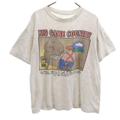 90er Jahre Altes Kurzarm Single Stitch T-Shirt L Grau Herren Gebraucht