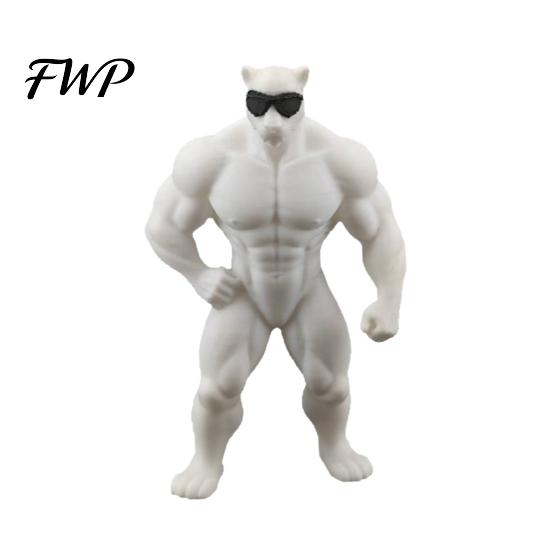 Muscular Animal Figurine 3D Printed Cool Leopard Funny Statue with Sunglasses for Home Office Room Desk Shelf Decor E-sports белый