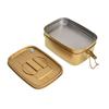 1.5L 304 Stainless Steel Lunch Box Double Layers Bento Food Container Metal Dinnerware Gold