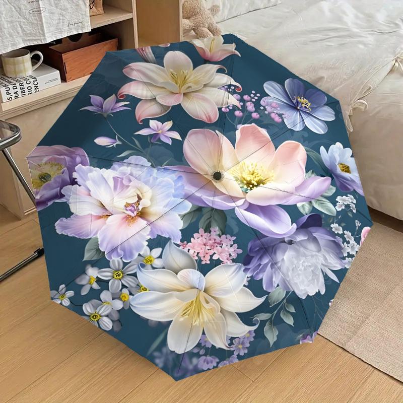 1pc Floral Bouquet with Pastel Colors Umbrella with Plastic Handle,Suitable for All Seasons Home Travel Outdoor UmbrellaDD1554