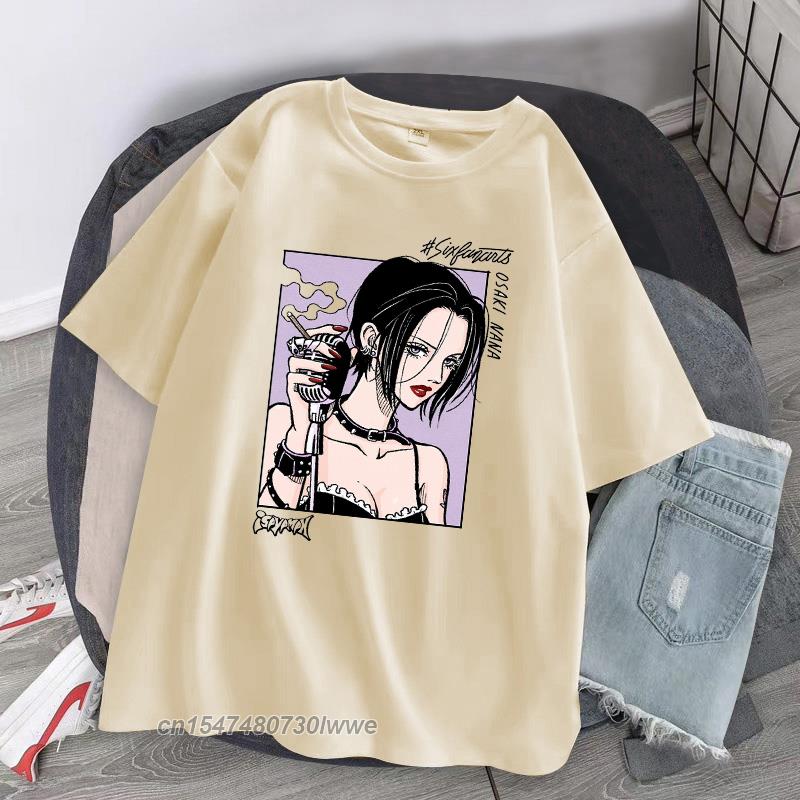 Japanese Anime Unisex TShirt Osaki Nana TShirt Unisexs Kawai Nana Pattern TShirt Harajuku 100 Cotton Top Unisex Unisex TShirt S