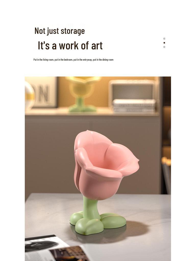 Tulip & Calla Lily Resin Flower Storage Ornament for Home Decor