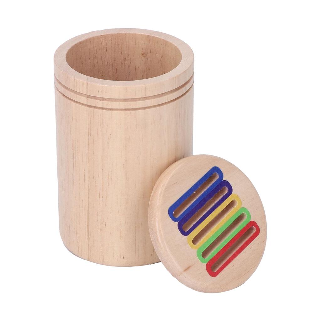 Color Sorting Sensory Toy Wooden Color Sorting Coin Box Toy Children Educational Color Sorting Cup
