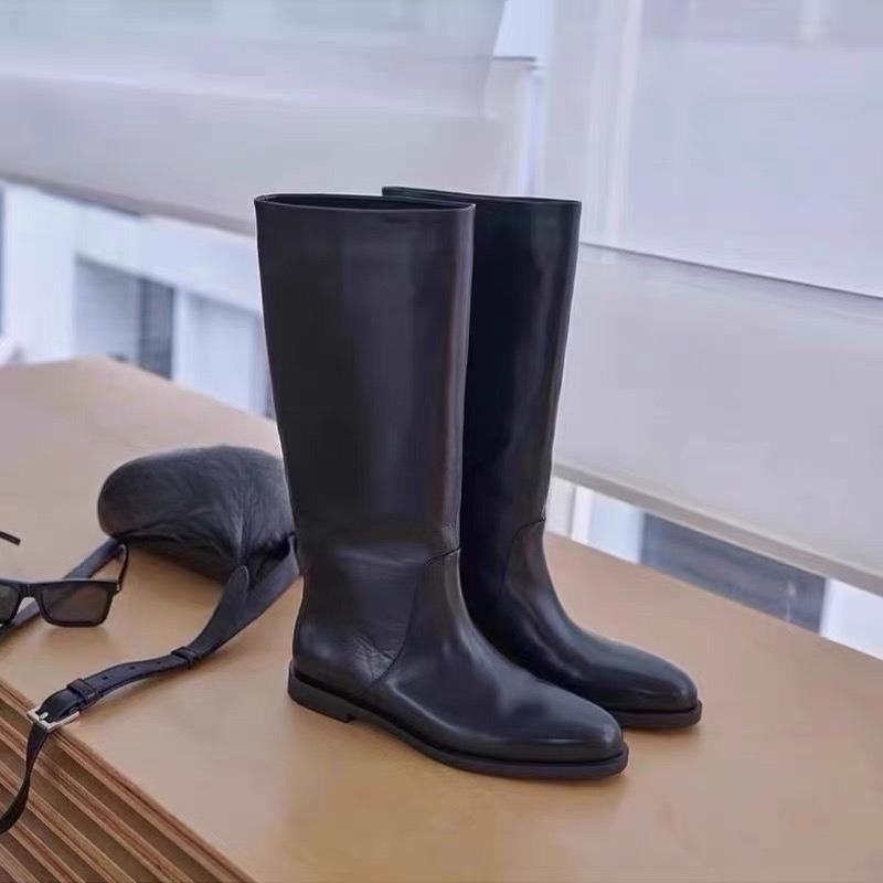 Anti-slip Boots, Fall and Winter Pointed-toe Shoes, Versatile Shoes, Flat Heel, Tall Boots, Women's Shoes