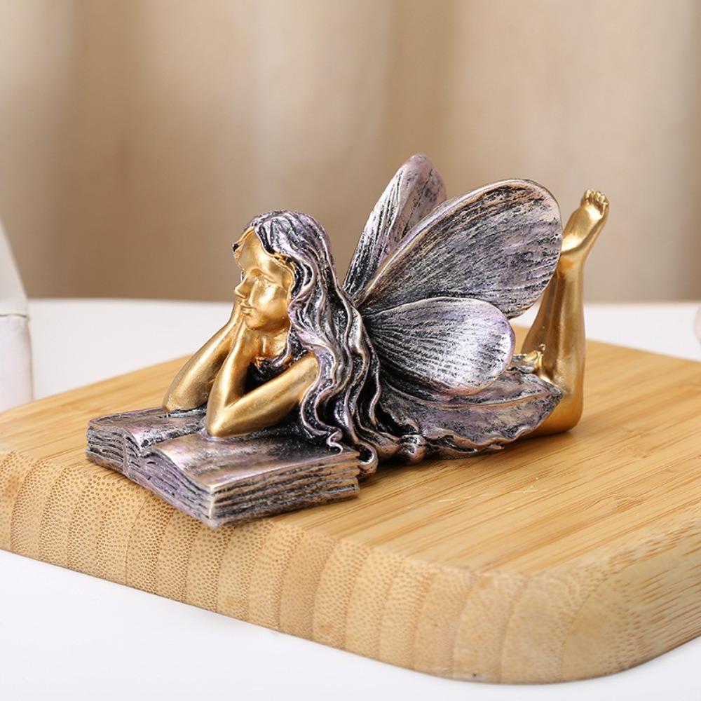 Handmade Fairy Figurines Funny Fairy Desktop Ornament Creative Angel Girl Statue Outdoor