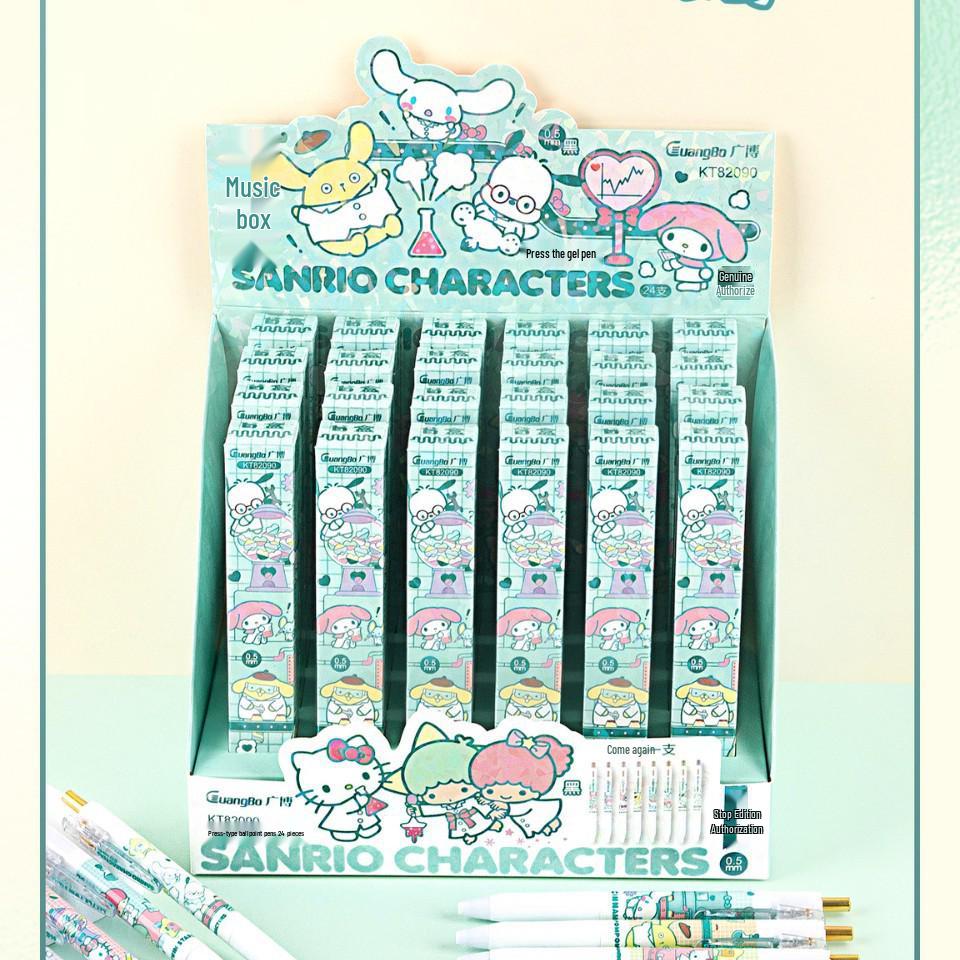 Шариковая ручка Sanrio Pompompurin с нажимным механизмом, черная, для учеников средней школы. 0.5mm чёрный