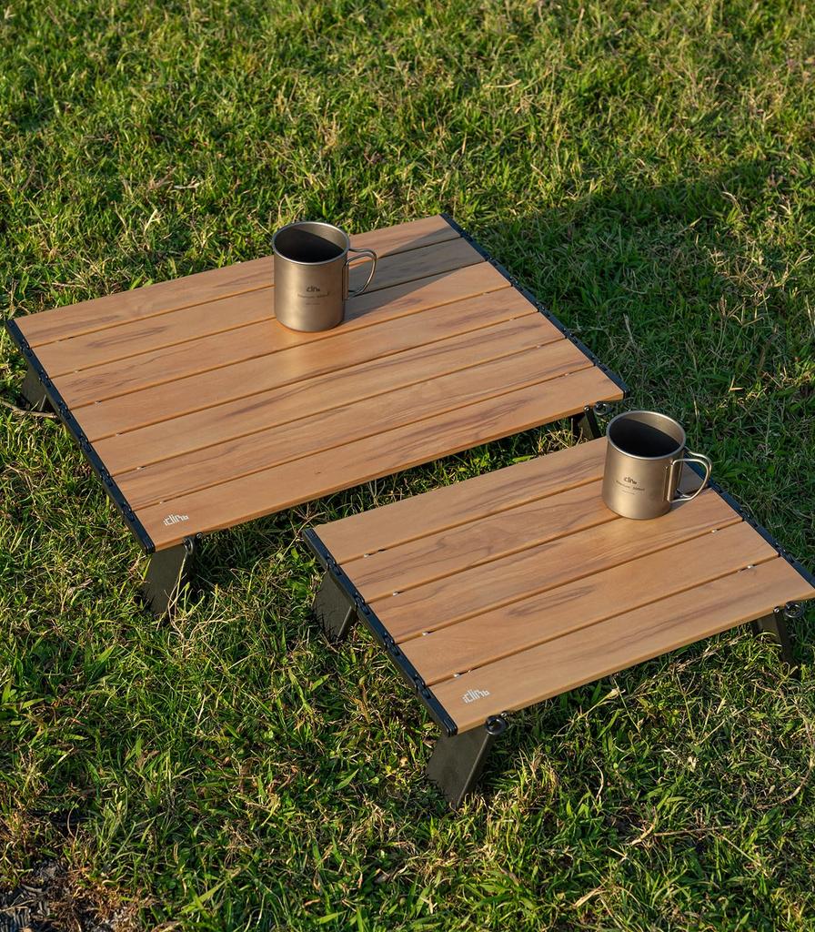 Low 1kg Sturdy Aluminum Bar Nylon Hinge Wide Design Suitable for Multiple People Heat Storage Bag Load Capacity Wood Grain iClimbLarge Roll-Up