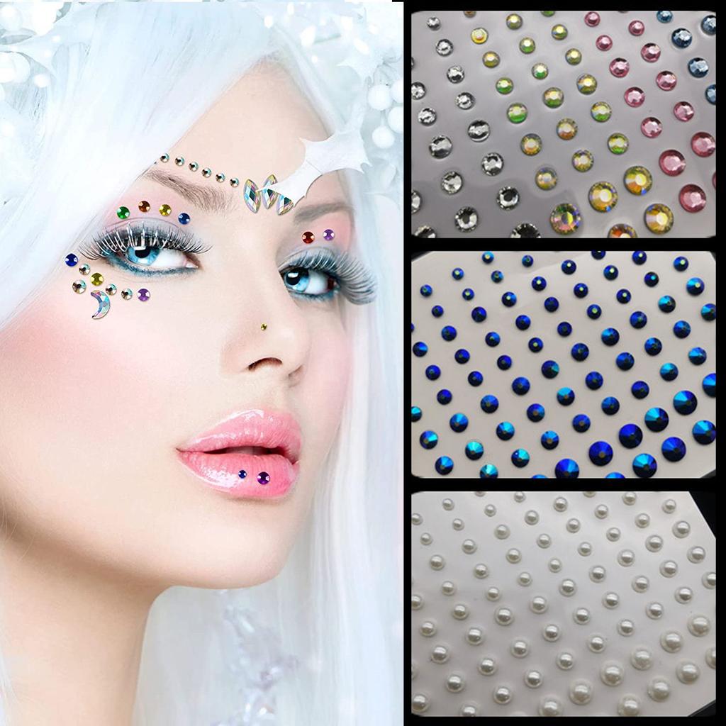 Lot De 4 Feuilles D’autocollants Strass Pour Cache-seins : Brillant Et Festif Pour Maquillage Corps