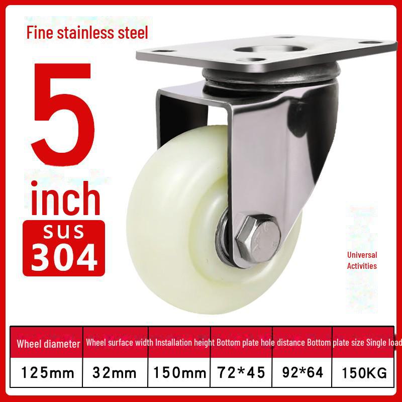 Robustes, wasserdichtes Nylon-Lenkrad aus Edelstahl 304 mit Bremse (4", 5", 6", 8").