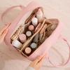 Große Kapazität Handgehaltene Kosmetiktasche Einfarbige Kulturtasche Modische Make-up-Tasche Mädchen