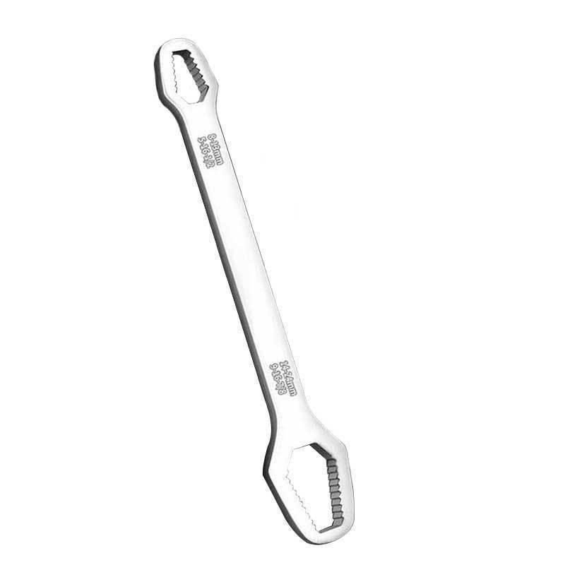 

5/16”-1/2”, 9/16”-7/8” Self-tightening Double-ended Multi-purpose Wrench Wrench Chrome Vanadium Steel Repair Tool серебряный