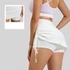 New Summer Wrinkled Sports Skirt Female Anti Exposure High Waisted Running Fake Two Piece Short Yoga Shorts for Women