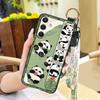 Durable Anti-knock Phone Case For Samsung Galaxy A16 5G/SM-166P/E Silicone Kickstand Panda Cute Fashion Design Lanyard