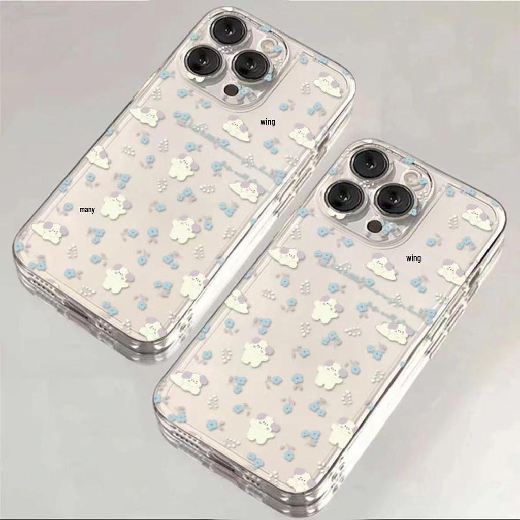 Blue Floral Phone Case for iPhone 13, 14, 15, 16, Pro, and Pro Max