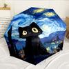 Starry Night Cat 8-Frame for Travel, Camping, Casual Lightweight Portable Umbrella, Essential for Every Family Holidays Birthday Gift