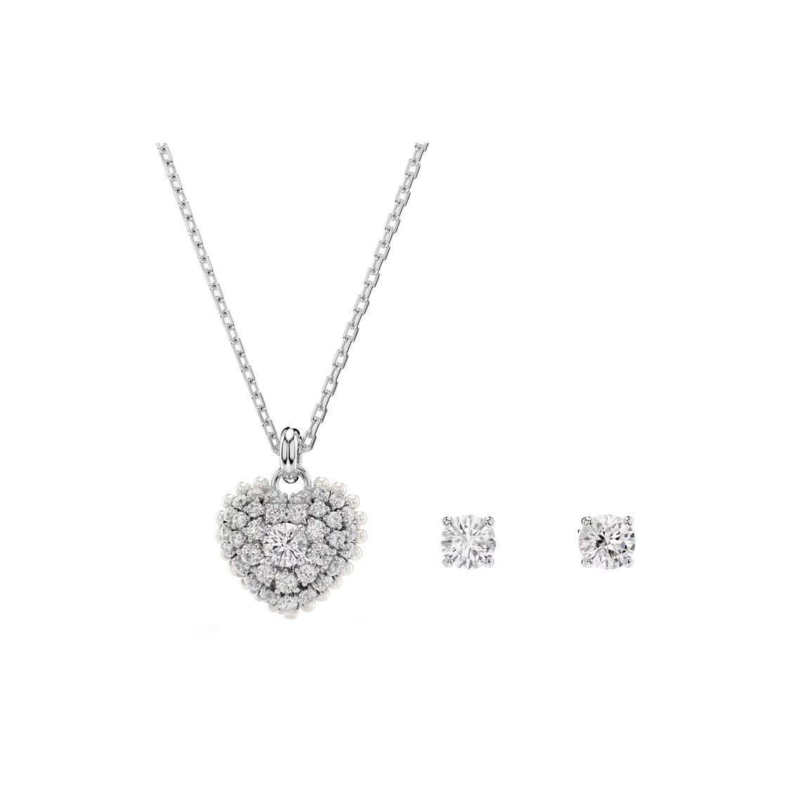 

Swarovski Idyllia Hyperbola Set Heart Pendant Cubic Zirconia Rhodium Plated Imitation Crystal Imitation Pearl Necklace Unisex necklace Silver 5684383 Box (Random Color)