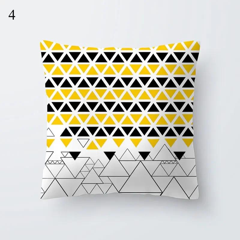 45*45Cm Yellow Print Cushion Pillowcase Geometric Hug Pillowcase Home Chair Sofa Decorative Cushion Square Pillowcase