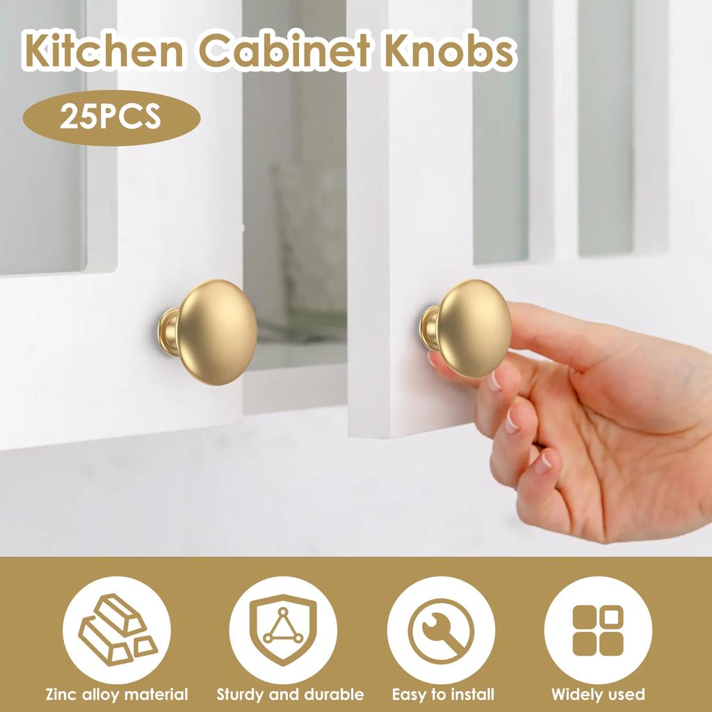 50PCS/25PCS Kitchen Cabinet Knobs Zinc Alloy Knobs Drawer Pulls Door Dresser Drawer Handles Furniture Knobs for Dresser Drawers