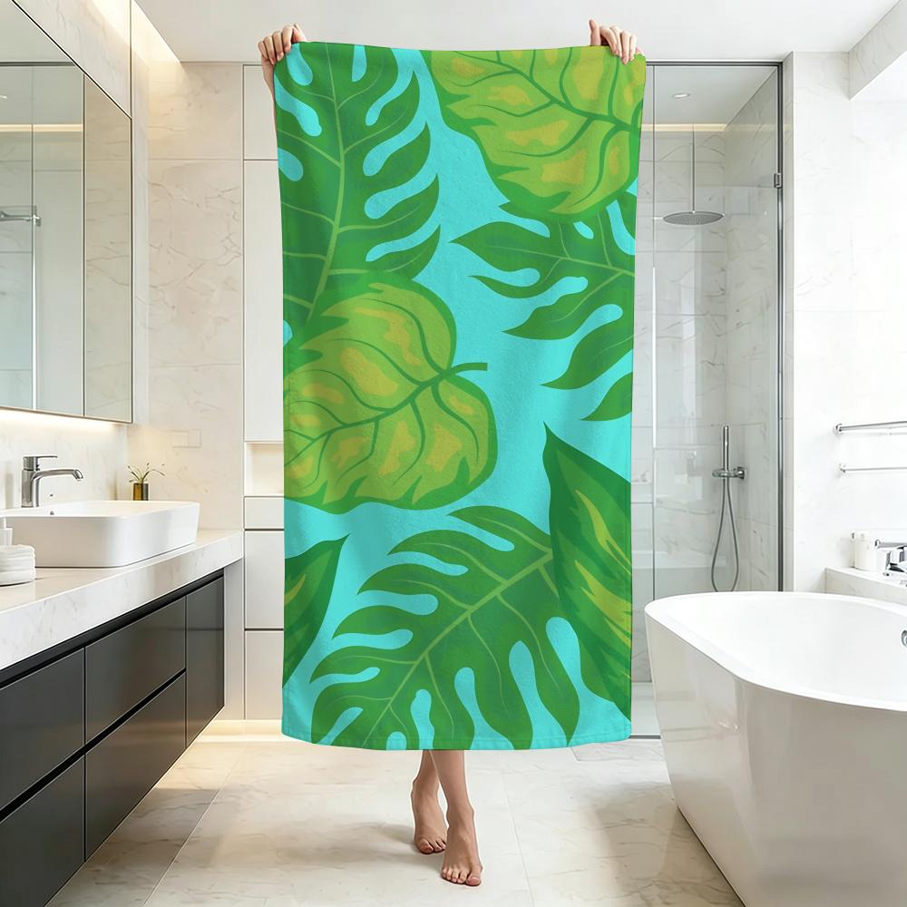Fresh T-Tropical Monstera LeafS Towel Five-Star Hotel Quality Eco-Friendly Ultra Soft Thick Towels & Beach Towels