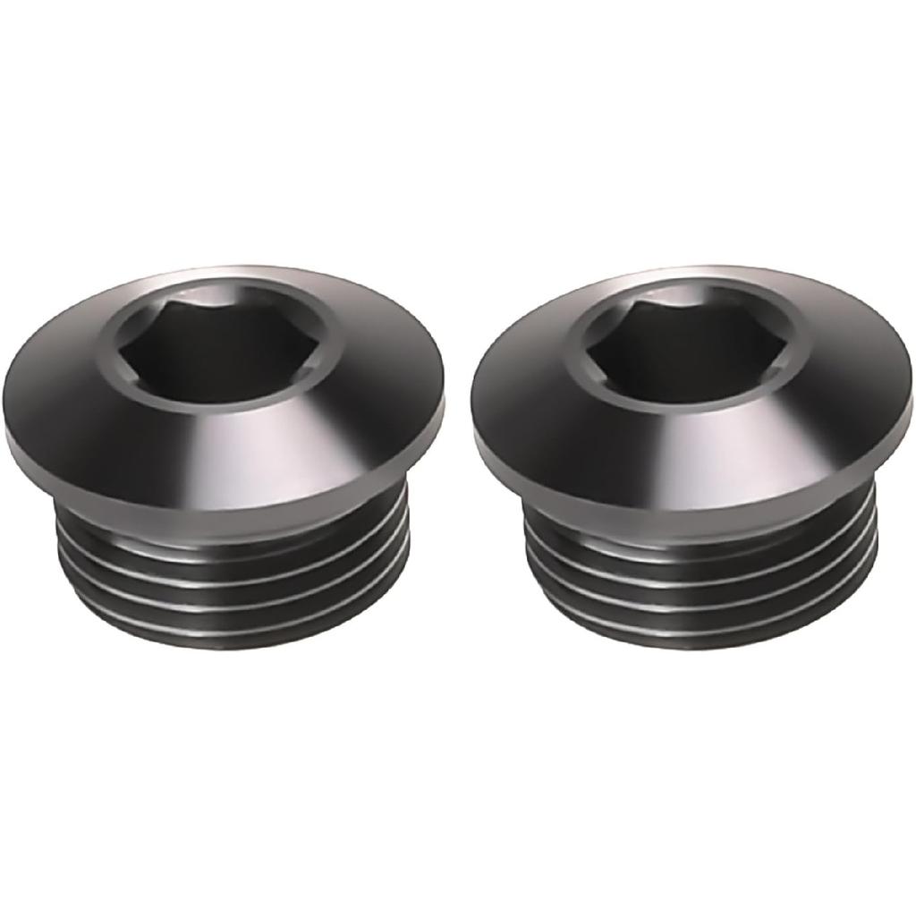 3AN Male Hex Socket Plug ORB Port with O Ring Fitting Adapter Aluminum Black, Pack of 2