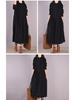 2025 Spring/Autumn Retro Corduroy Loose Long Sleeve Solid Color Dress