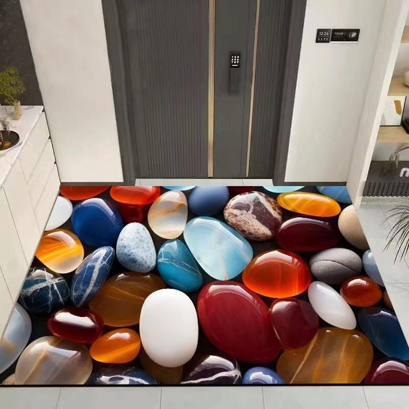 

3D Галька Коврик для ванной Нескользящий Быстросохнущий Коврик для ног Легкий в уходе Придверный коврик 40 * 60cm