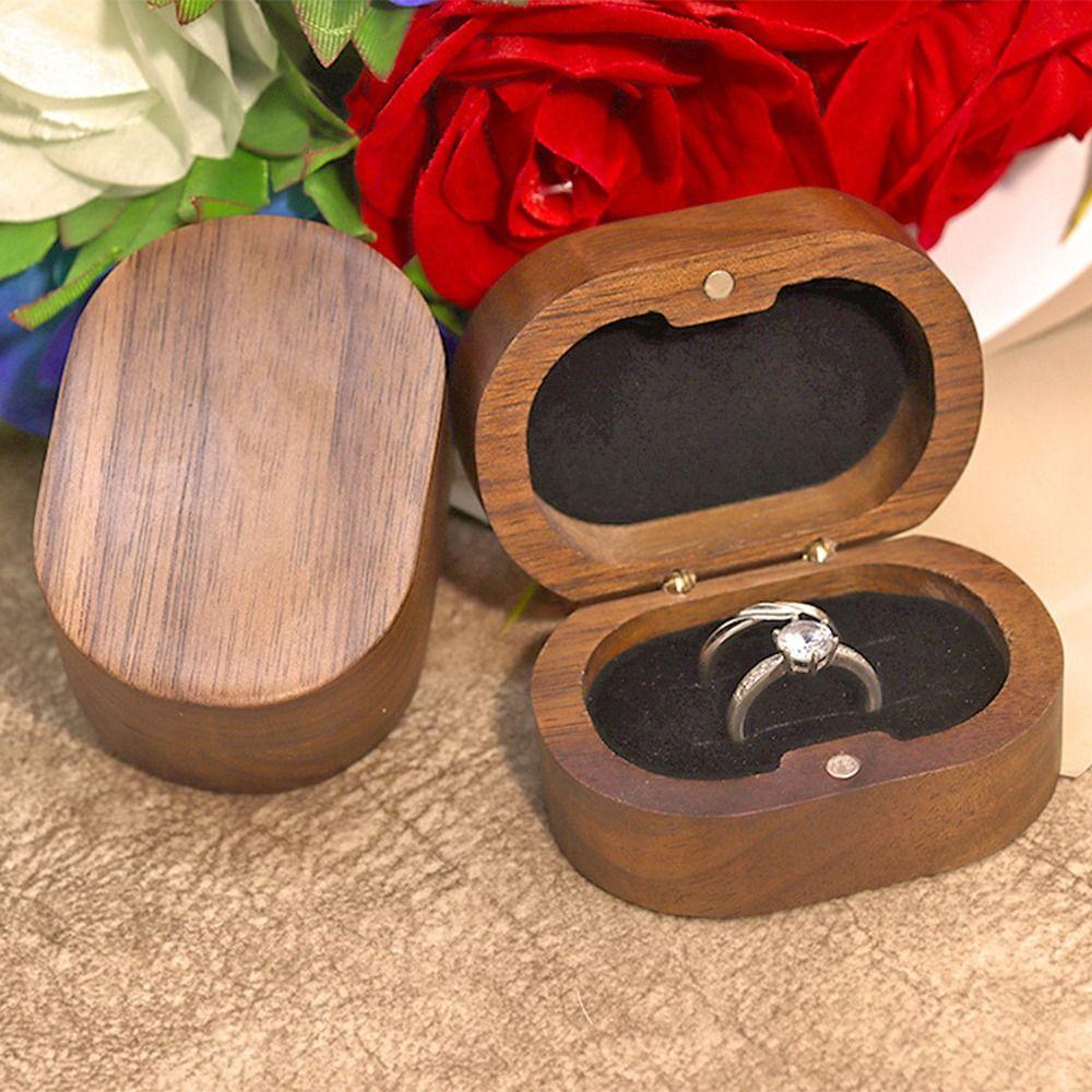 Handmade Rings Bearer Box Wooden Ring Display Box Jewelry Storage Show Case Engagement Proposal