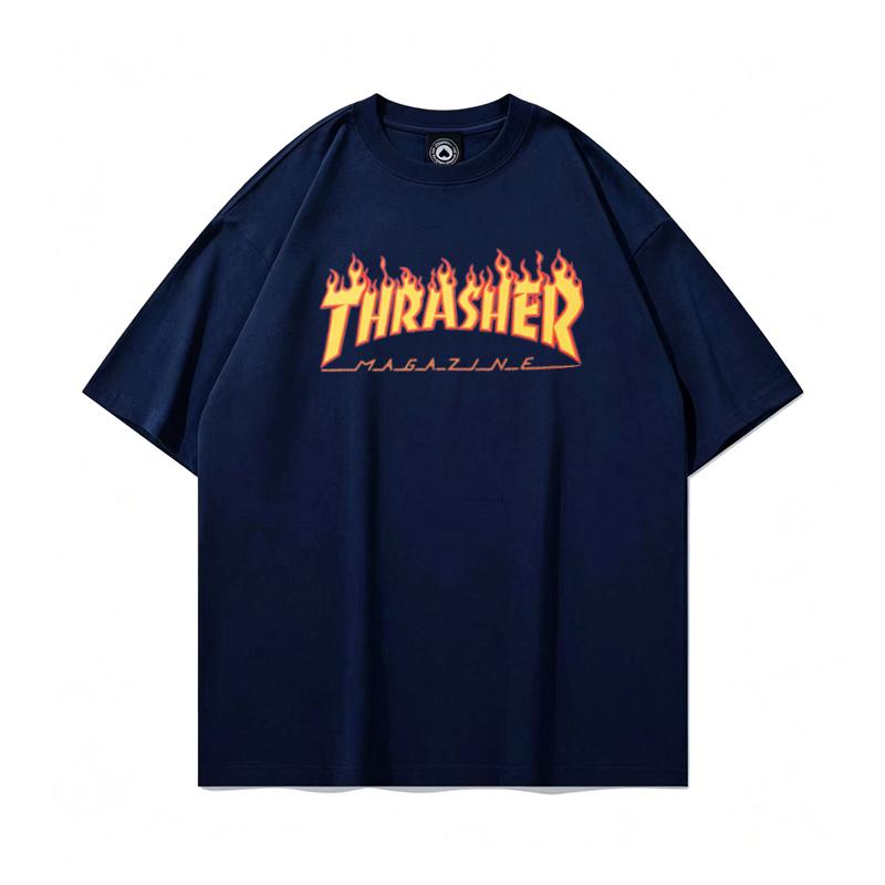 2013 Summer Thrasher Skateboard Magazine Letter Print T-Shirt Men Women Oversized Cotton Short Sleeve Casual Streetwear Tee Top