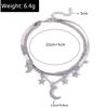 New Silver Color Anklets for Women Girls Multiple Layers Moon Star Ankle Bracelet Chain Foot Jewelry Gift