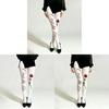 Casual Velvet Rose Flower Pattern Tights With Breathable High Elasticity For Women