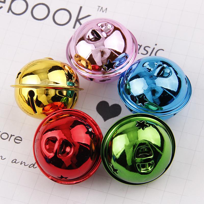 10-50Pcs 40mm Iron Christmas Bell Colorful Jingle Pendant For DIY Craft Material Ornament Making Supplies Xmas Decoration