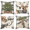 Popular Christmas Pillowcases for Holidays Santa Claus Linen Home Decoration Pillowcases