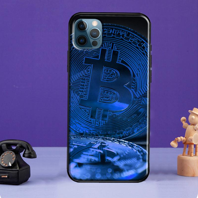 Custodia in Silicone Bitcoin per iPhone 13 Mini 11 14 12 Pro Max 7 8 Plus X XR XS Max SE 2020 Guscio per Telefono